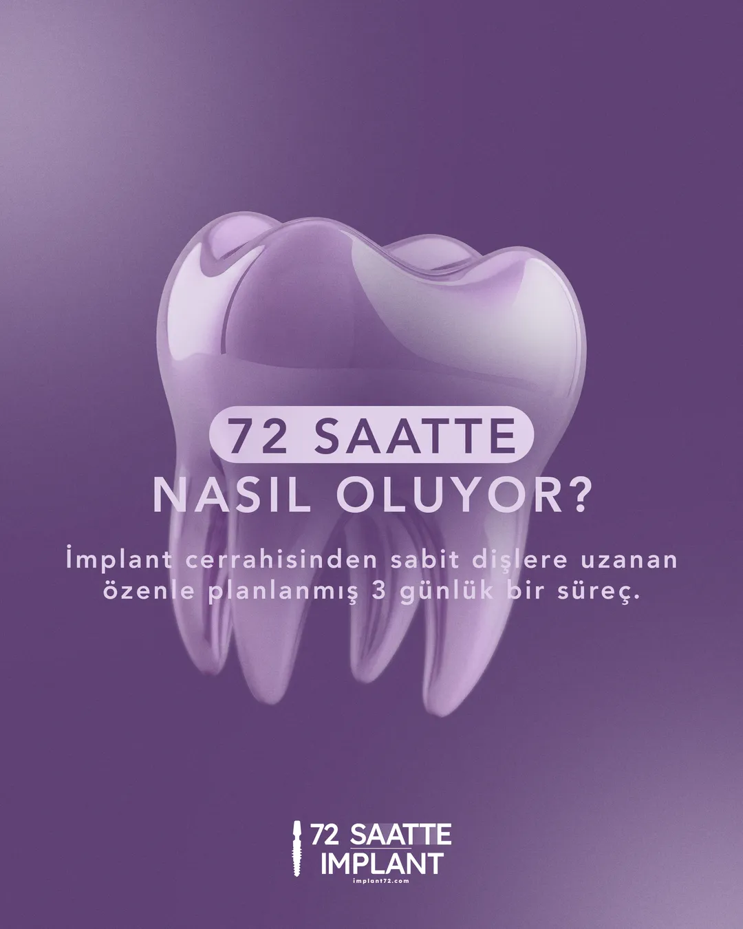 72 saatte nasıl oluyor: implant cerrahisinden sabit dişlere uzanan, özenle planlanmış üç günlük bir süreç.